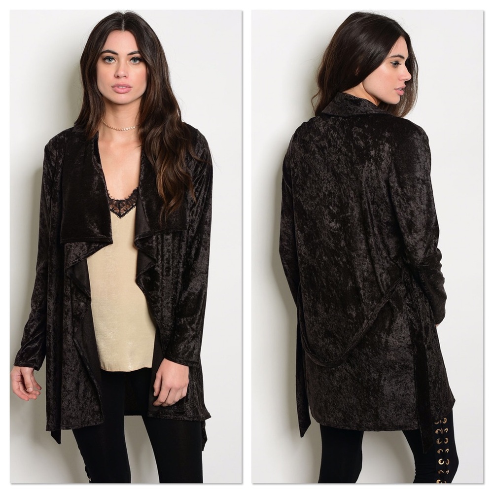 Lavender Moon Black Velvet Cardigan